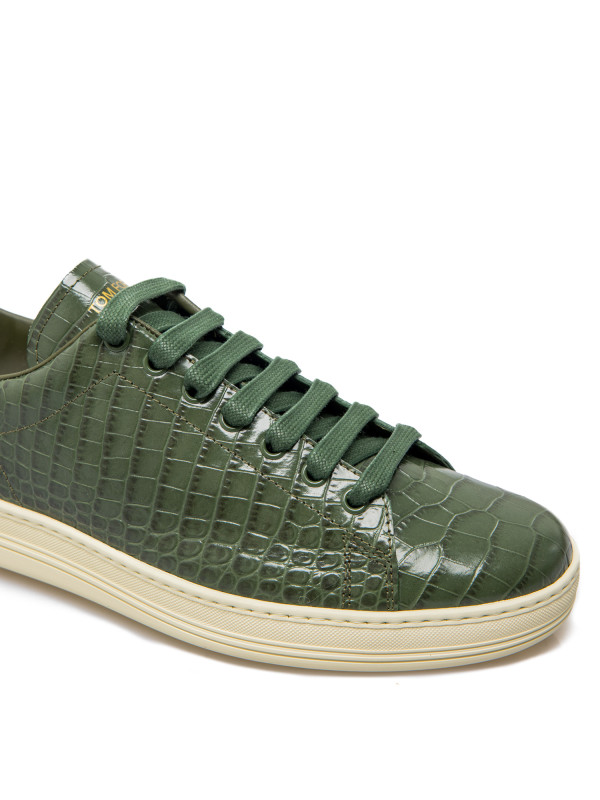 Tom Ford  croc warwick sneaker groen