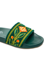 Casablanca embroid terry slipper groen