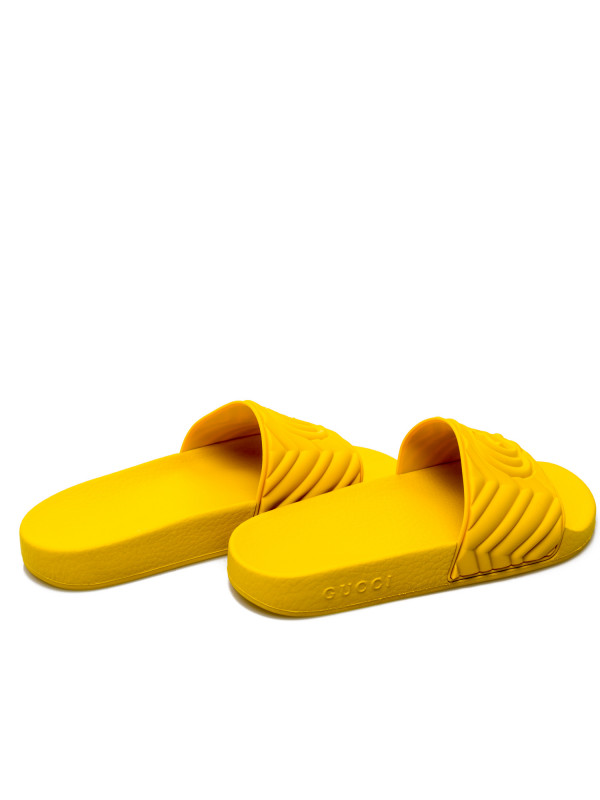 yellow gucci flip flops