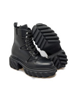 Off White tractor lace up boot zwart