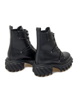 Off White tractor lace up boot zwart