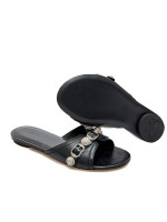 Balenciaga cagole sandal flat zwart