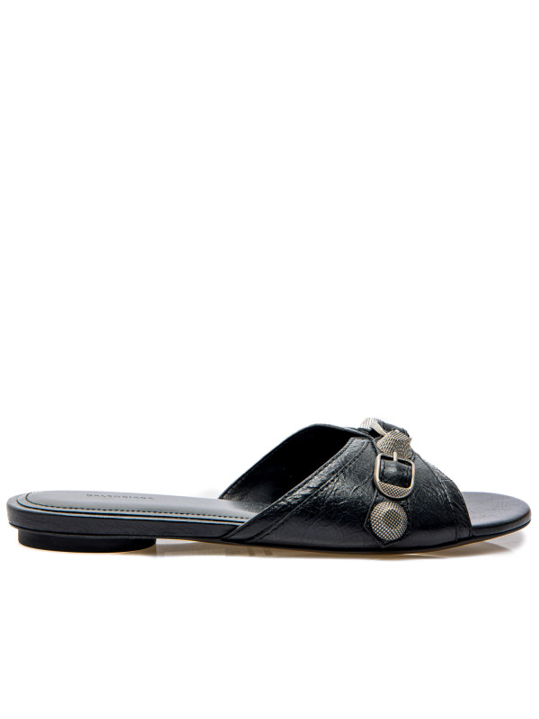 Balenciaga cagole sandal flat zwart
