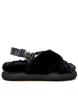 Moncler Moncler solarisse fur sandal black