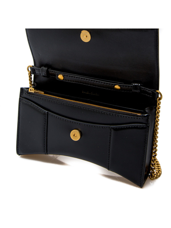 Balenciaga wallet + chain zwart