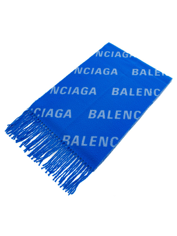 Balenciaga scarf allover big blauw