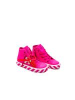 Off White high top vulcanized roze