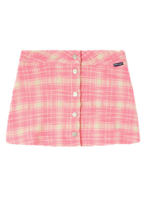 Palm Angels  Palm Angels  check tweed skirt pink