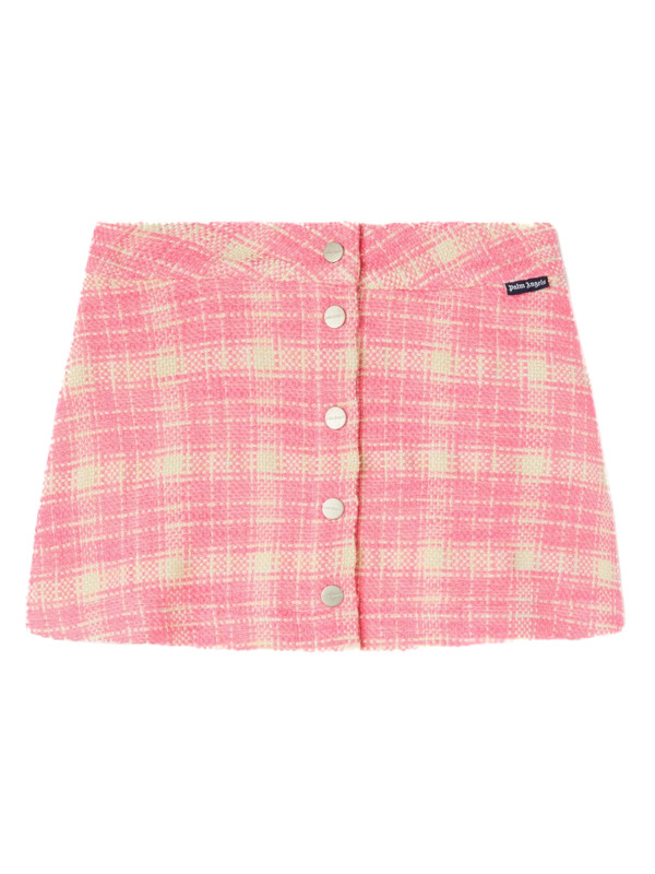 Palm Angels  check tweed skirt roze