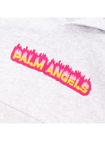 Palm Angels  flames crop hoodie grijs