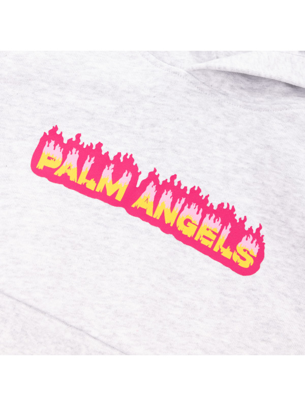 Palm Angels  flames crop hoodie grijs