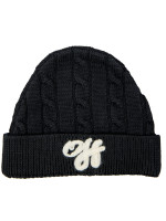 Off White off cable beanie zwart