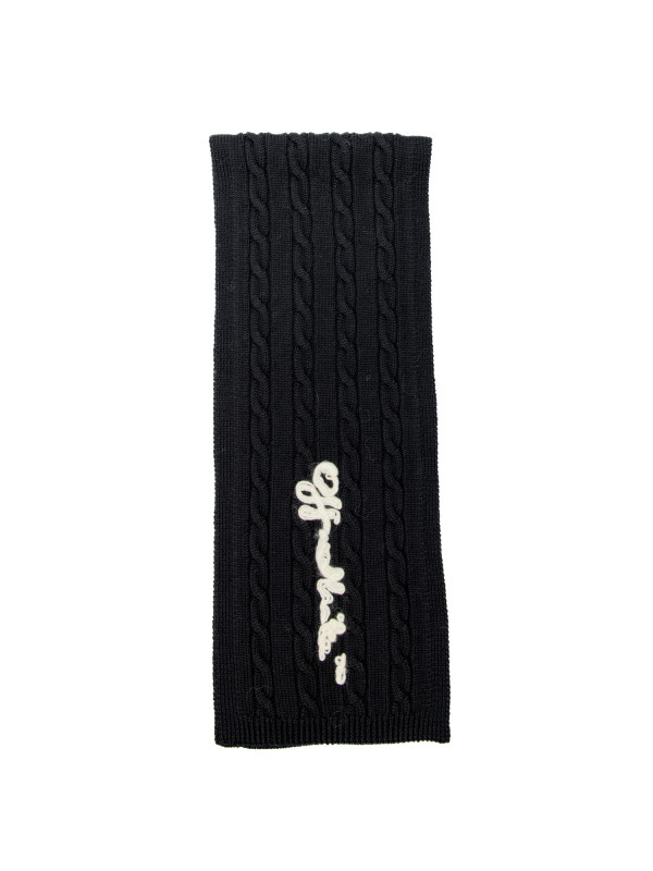 Off White off cable scarf zwart
