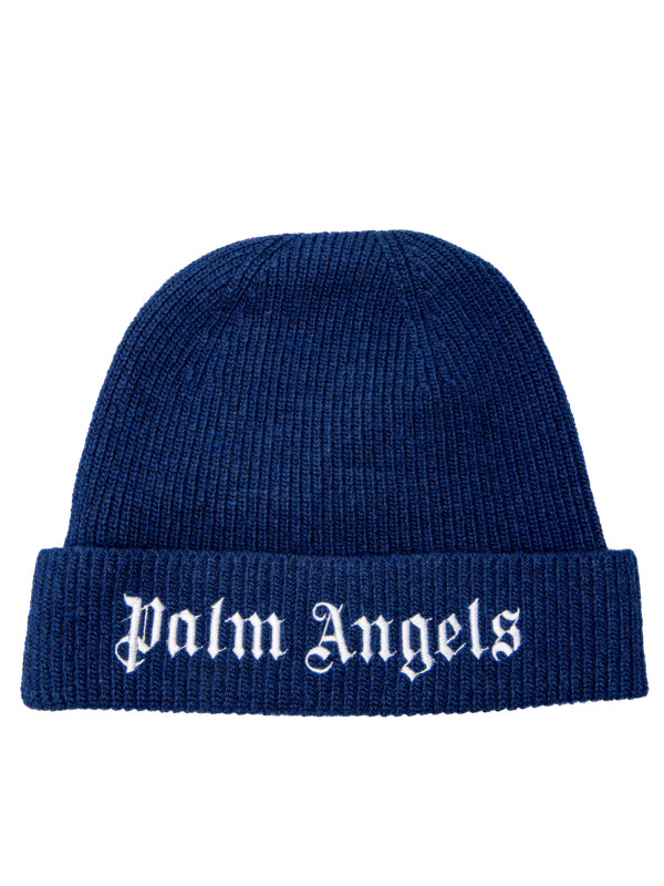 Palm Angels  knit logo beanie blauw