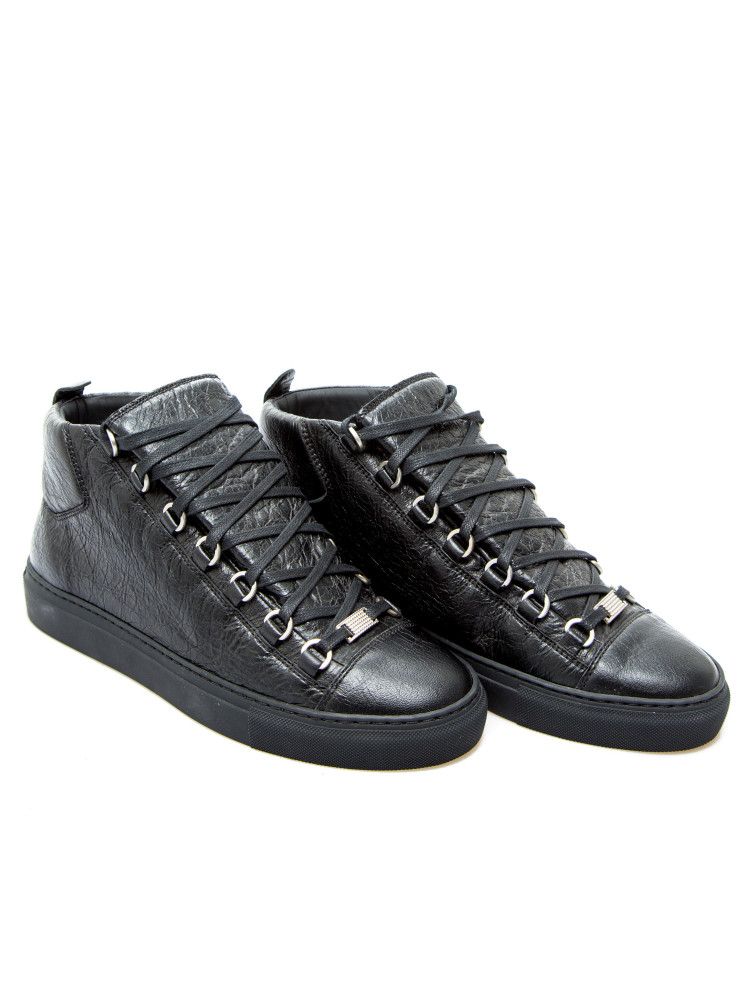balenciaga arena leather black high top sneaker
