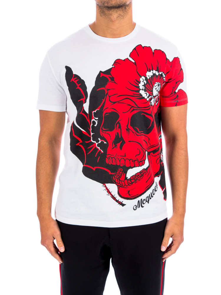 red and white alexander mcqueen shirt