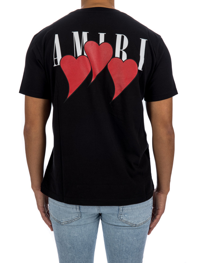 Amiri Black Three Heart T Shirt - Teeholly