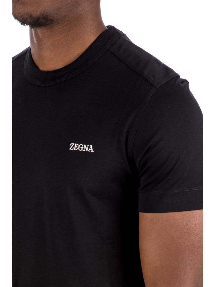 Zegna pure cotton t-shirt Zegna  PURE COTTON T-SHIRTzwart - www.credomen.com - Credomen