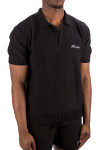 Flaneur Homme knitted polo Flaneur Homme  KNITTED POLOzwart - www.credomen.com - Credomen
