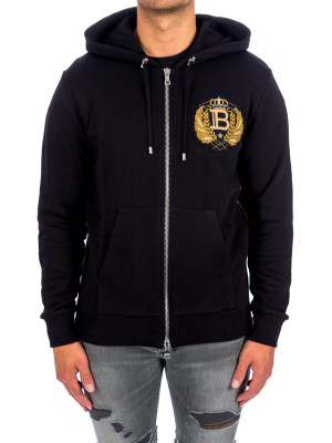 Balmain zipped hoodie w/badge 428-00502