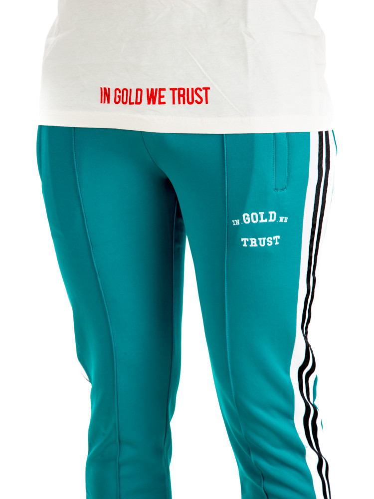 IN GOLD WE TRUST  logo trackpants IN GOLD WE TRUST   Logo Trackpantsblauw - www.credomen.com - Credomen