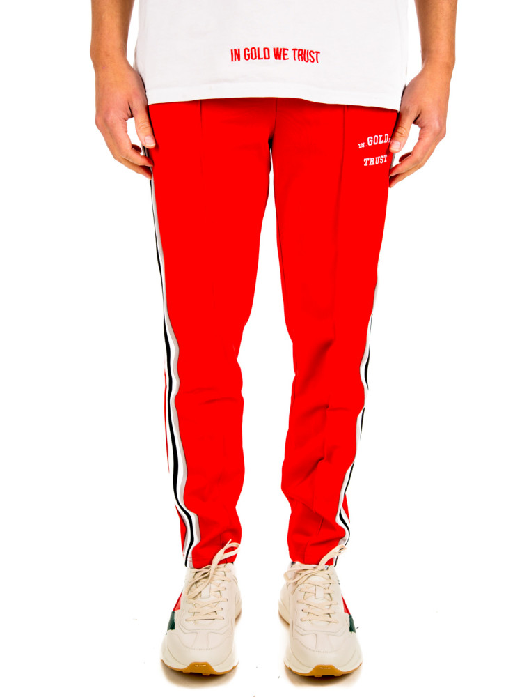 IN GOLD WE TRUST  logo trackpants IN GOLD WE TRUST   Logo Trackpantsrood - www.credomen.com - Credomen